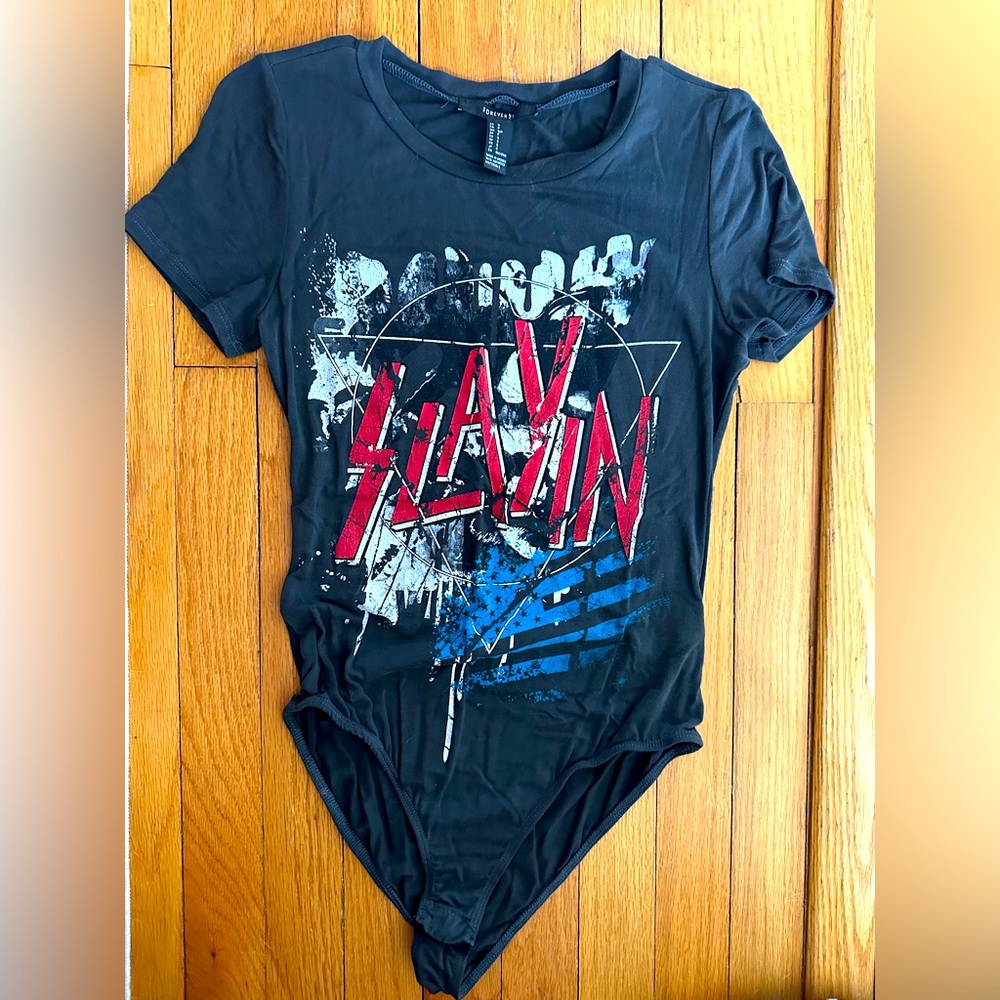 Graphic t cotton body suit